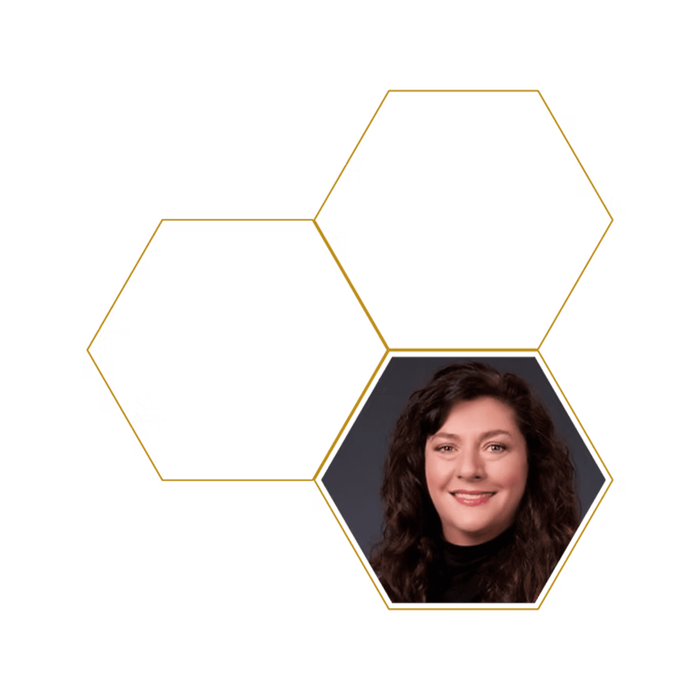 Woman's portrait in a hexagonal frame