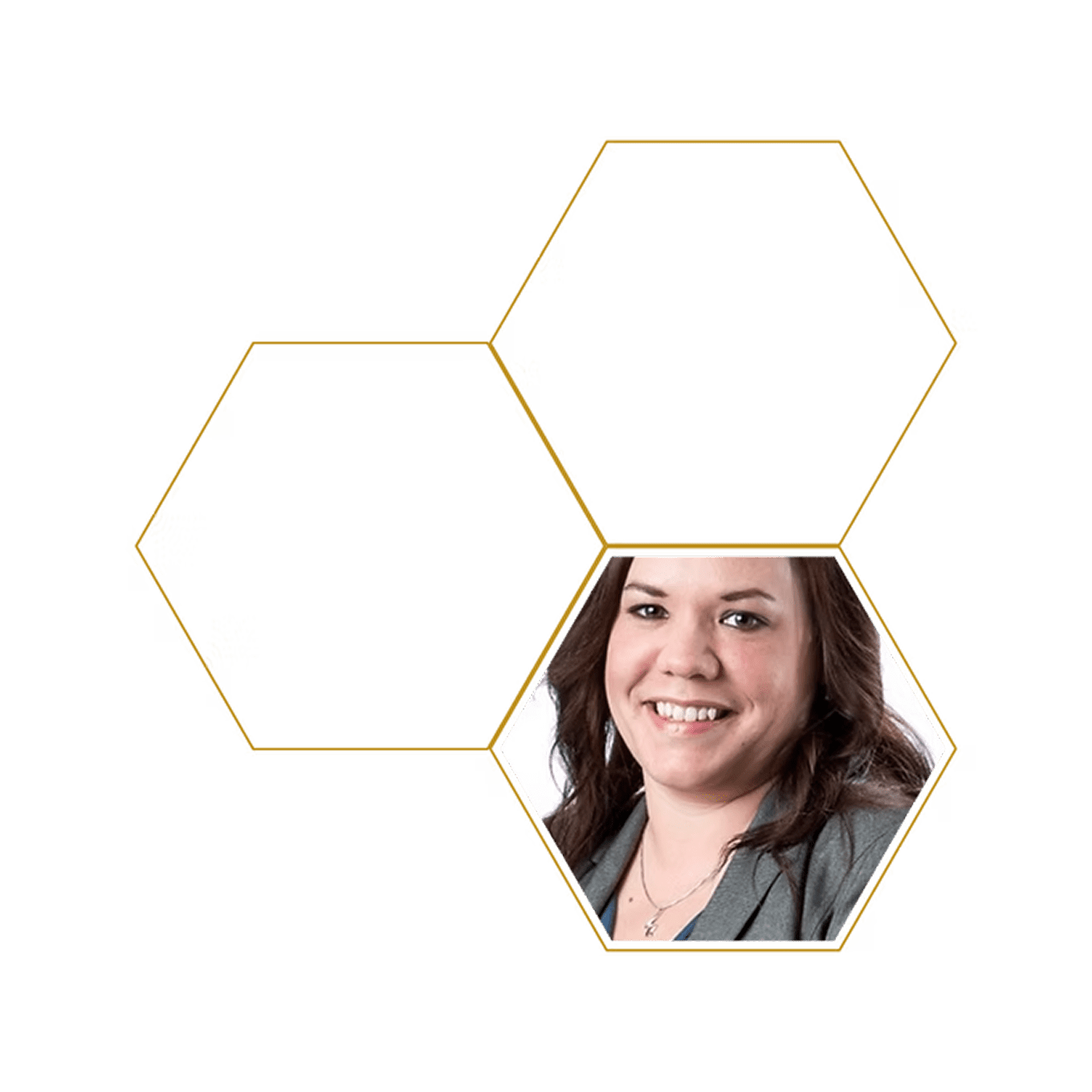 Hexagon grid with woman's portrait