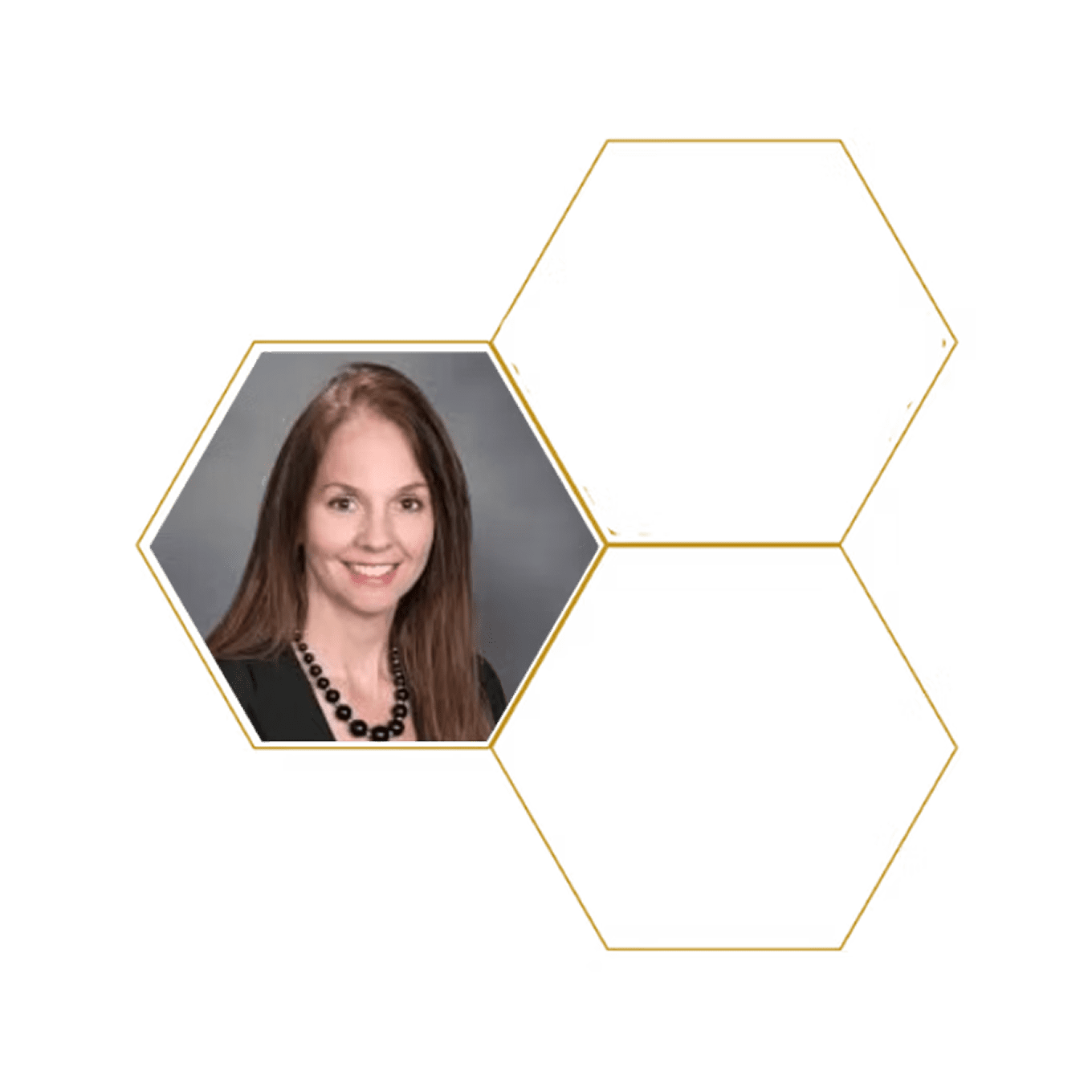 Woman's portrait in hexagonal frame