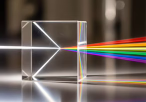 Light refracting through a glass prism
