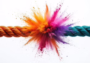 Vibrant powder burst linking ropes